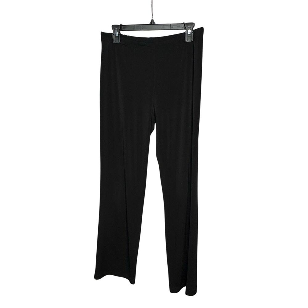 Clara Sun Woo Black Pull on Travel Casual Business Stretchy Pants Size Large
